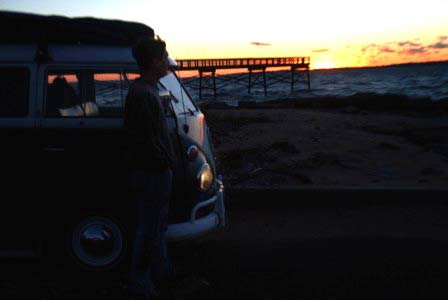 Me (polo) and my 1965 VW Kombi, sunset at LHP 10/29/2007